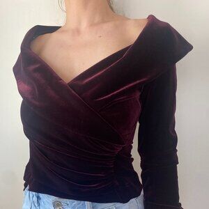 Tadashi - Vintage Purple Velvet Blouse - Size 8